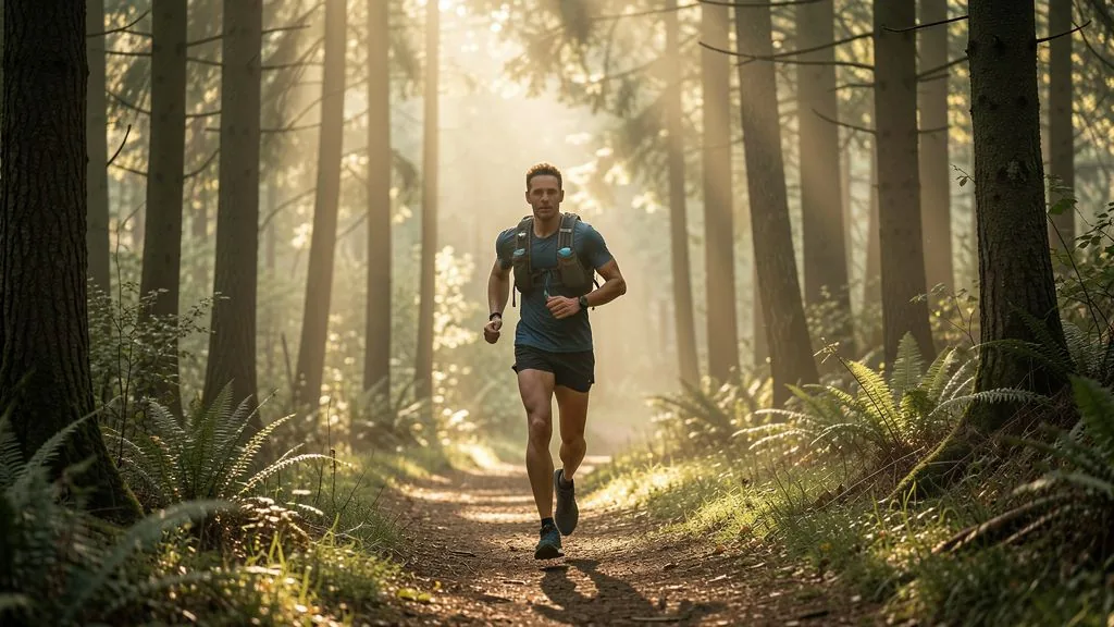 Runner on a forest trail
